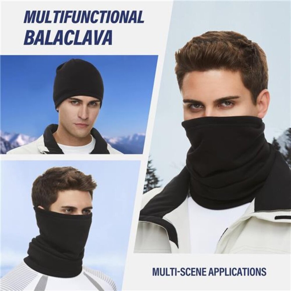 Neck Gaiter Warmer Ski Scarf Windproof Mask - Thick Fleece Neck Warmer Face Mask - Picture 6 of 7